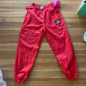 NB New Balance Staud cherry red hot pink nylon track pants joggers s fanny pack